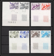 France Préoblitere PREO N°154 / 157 Signe Du Zodiaque Zodiac Sign Lot De 8 Essai Proof Non Dentelé Imperf ** - Pruebas De Colores 1945-…