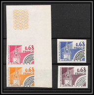 France Préoblitere PREO N°162 Tour De La Lanterne La Rochelle Chateau Castle Non Dentelé ** MNH Imperf Lot 4 Essai Proof - Prove Di Colore 1945-…