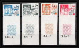 France Préoblitere PREO N°166 / 169 Monuments Chateaux Castle Non Dentelé ** MNH (Imperf) Marque De Repère - 1971-1980