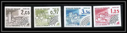 France Préoblitere PREO N°174/177 Monument Chateau Castle Non Dentelé ** MNH (Imperf) 1982 - 1981-1990