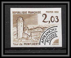 France Préoblitere PREO N°176 Monument Montlhery (Essonne) Chateau Castle Non Dentelé ** MNH (Imperf) Essai Proof  - Prove Di Colore 1945-…