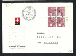 SUISSE Ca.1970: LSC Ill. De Londres à Duillier (VD) - FDC