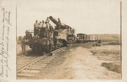 Ww1 Guerre 14/18 War * Carte Photo Militaria * Matériel Canon De 340 De Marine Rails Ligne Chemin De Fer Voie Ferrée - Weltkrieg 1914-18