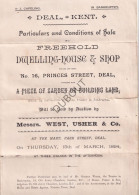 Deal, Kent, England - Sale Of A Dwelling House & Shop 1894 (V2928) - Manuscrits