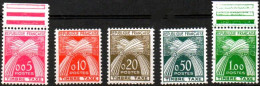 FRANCE ,FRANKREICH ,1960, MI 93 - 97 , YV 90 - 94, TIMBRE TAXE, POSTFRISCH, NEUFS,  ** - 1960-... Ungebraucht