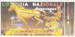 BIGLIETTO DELLA LOTTERIA - NAZIONALE - AGNANO -  ESTAZIONE 26/4/1992 - Biglietti Della Lotteria