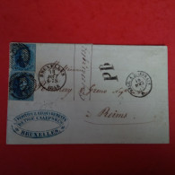 LETTRE BRUXELLES POUR REIMS CACHET PD 1858 - 1849-1865 Medaglioni (Varie)