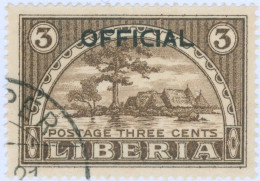 LIBERIA, PAESAGGI, LANDSCAPE, 1920, FRANCOBOLLI USATI Mi:LR D111, Scott:LR O118, Yt:LR S110 - Liberia