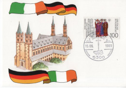 Germany Ireland 1989 Maximum Card, 1300 Jahre Mission & Martyrium Der Frankenapostel Kilian Kolonat Totnan, Bonn - 1981-2000