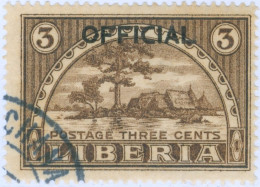 LIBERIA, PAESAGGI, LANDSCAPE, 1920, FRANCOBOLLI USATI Mi:LR D111, Scott:LR O118, Yt:LR S110 - Liberia