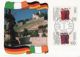 Germany Ireland 1989 Maximum Card, 1300 Jahre Mission & Martyrium Der Frankenapostel Kilian Kolonat Totnan, Bonn - 1981-2000