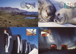 Antarctique Australien. Bases Scientifiques. Quatre Cartes Premier Jour. Antarctic - Briefe U. Dokumente
