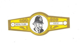 5) Bague De Cigare Série Tintin Jaune Dorée Royal Flush Kuifje Agent De Police En Superbe.Etat - Objetos Publicitarios