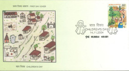 INDIA - 2004 - FDC STAMP OF CHILDREN'S DAY. - Brieven En Documenten