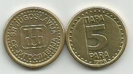 Yugoslavia 5 Para 1996.  KM#164.2 - Joegoslavië