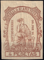 ESPAGNE / ESPANA / SPAIN - 1875 - Sellos Fiscales (PÓLIZAS) 4P Castaño Amarillo Ed.166 - Nuevo** - Fiscali