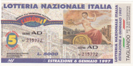 BIGLIETTO DELLA LOTTERIA - NAZIONALE ITALIA -  ESTAZIONE 6/1/1997 - Biglietti Della Lotteria