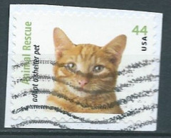 VERINIGTE STAATEN ETATS UNIS USA 2010 ANIMAL RESCUE:ORANGE TABBY CAT 44¢  USED ON PAPER SC 4460 YT 4281 MI 4620 SG 5047 - Used Stamps