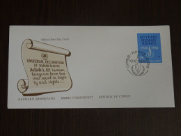 Cyprus 1988 Declaration Of Human Rights FDC - Lettres & Documents