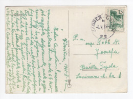 1964. YUGOSLAVIA,CROATIA,TPO 22 ZAGREB - OSIJEK,VIROVITICA,CHURCH,POSTCARD,USED TO BACKA TOPOLA - Jugoslawien