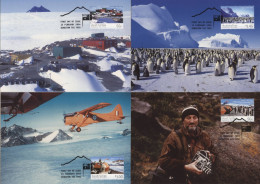 Antarctique Australien. Base Mawson. Quatre Cartes Premier Jour. Antarctic - Lettres & Documents
