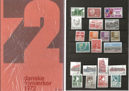 Denmark 1972 Year Set Of All Stamps Issued 1972   Mi 519-539 MNH(**) - Unused Stamps