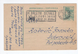 1964. YUGOSLAVIA,SLOVENIA,LJUBLJANA,FLAM:BALLET BIENALE,STATIONERY CARD,USED - Postwaardestukken