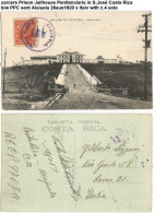 Costa Rica Penitenciaria Prison Jail In San Josè  B/w PPC Traveled Alajuela 26aug1922 With C.4 Red To Italy - Prison
