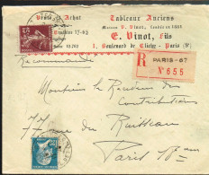 FE 51 - Belle Lettre Recommandée De 1926 Au Départ De Paris 67 - Cachets Généralité
