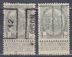 1824 Voorafstempeling Op Nr 81 - DISON 12 - Positie A & B - Roller Precancels 1900-09