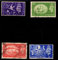 Grande Bretagne 1946/51 - Y&T 236, 256, 257 Et 261 - (Oblitérés) Roi George VI - Frais Du Site Déduits - Used Stamps