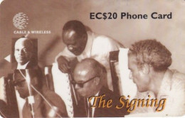 ST. LUCIA ISL.(GPT) - "The Singing" Of The Caricom Treaty, CN : 254CSLB/B, Tirage %40000, Used - Santa Lucía