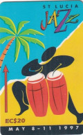 ST.LUCIA ISL.(GPT) - Jazz Festival 1997 3, CN : 147CSLE/B, Tirage %40000, Used - Sainte Lucie