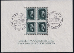 MiNr. (646) Block 7 Deutsches Reich 1937, 5. April. Blockausgabe: 48. Geburtstag Von Adolf Hitler - Sonderstempel BERLIN - Bloques