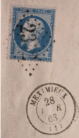 Méximieux Courrier Du Chef De Gare, Chemin De Fer PLM,( Obl. Gros Chiffres 2342 ) Du 28 Février1863 Pour Chalamont - Bahnpost