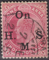 1902 Indien ° Mi:IN D38, Sn:IN O39, Yt:IN-GB S41,King Edward VII - Overprint "On H.M.S." - Timbres De Service