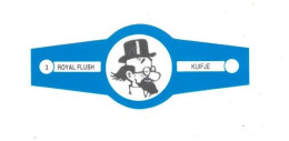 3) Bague De Cigare Série Tintin Bleue Blanche Royal Flush Kuifje Le Professeur Siclone En Superbe.Etat - Objetos Publicitarios