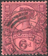 QV SG208 Jubilee 6d Purple Rose-Red Used - Used Stamps