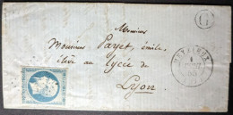 Meyzieux Ob. Petits Chiffres 1987 Du 1 Avril 1855 Pour Lyon, Meyzieu - 1849-1876: Klassieke Periode
