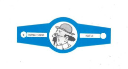 6) Bague De Cigare Série Tintin Bleue Blanche Royal Flush Kuifje Professeur Tournesol En Superbe.Etat - Objetos Publicitarios