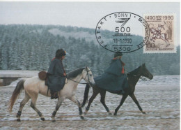 Germany Deutschland 1990 Maximum Cards 500 Jahre Post, Postverbindungen, European Postal Connections, Durer, Horse, Bonn - 1981-2000