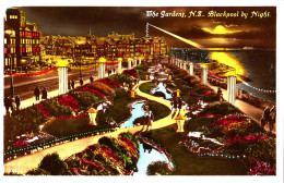 BR18. Vintage Postcard.  Blackpool. The Gardens. N.S. By Night. - Blackpool