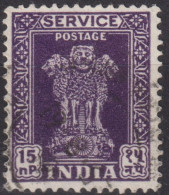 1961 Indien ° Mi:IN D148Ib, Sn:IN O143, Yt:IN S28(a),  Service (1958-71), Capital Of Asoka Pillar - Dienstmarken