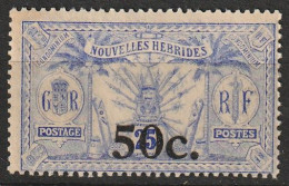 Nouvelles Hébrides Idole Indigène Surchargés 1911/1921 N°76 Neuf** Gomme Brunie - Neufs