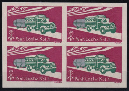 Pontoniere 2 Ungezähnter Vierer Block - Pont. Lastw. Kol. 1 - Postfrisch/**/MNH - Labels