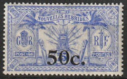 Nouvelles Hébrides Idole Indigène 1911/1921 Surchargés N°75 Neuf* Gomme Brunie - Nuovi