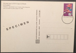 Entier Surchargé Spécimen 3013-CP1 SV1 Toulouse France 98 Coupe Du Monde De Football - Andere & Zonder Classificatie