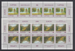 Lettland EUROPA 1999 Naturparks  Mi.-Nr. 496-97 ** Kleinbogen-Satz - Lettonie