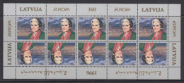 Lettland EUROPA 1996 Berühmte Frauen Zenta Maurina Mi.-Nr. 423 ** Kleinbogen  - Lettonie