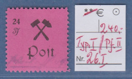 Lokalausgaben Großräschen 1945, 24 Pfg.-Wert Mi.-Nr. 26 I Mit PLF S Ohne Kopf ** - Mint